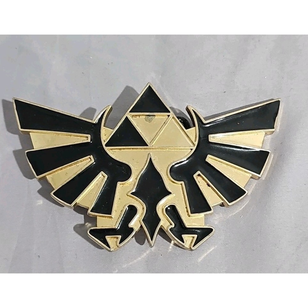 The Legend Of Zelda Nintendo Black and Gold Tone Triforce Belt Buckle 2010
